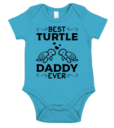 Best Turtle Daddy Ever Sea Turtle Daddy Cute Short Sleeve Baby One-Piece