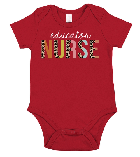 Educator Nurse Colorful Leopard Print Funny Short Sleeve Baby One-Piece
