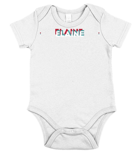 Elaine Name - Funny Name Elaine 80s theme Short Sleeve Baby One-Piece