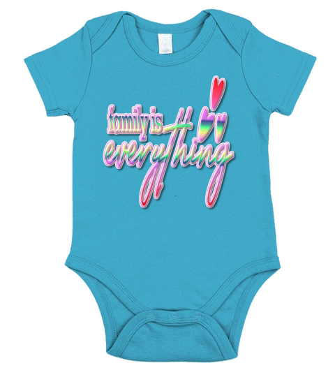 Family is Everything Colorful Text Short Sleeve Baby One-Piece