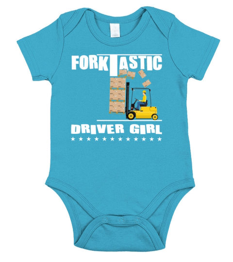 Forktastic Driver Girl - Funny Forklift Short Sleeve Baby One-Piece