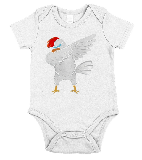 Funny Dabbing Chicken Lover Shirt Short Sleeve Baby One-Piece