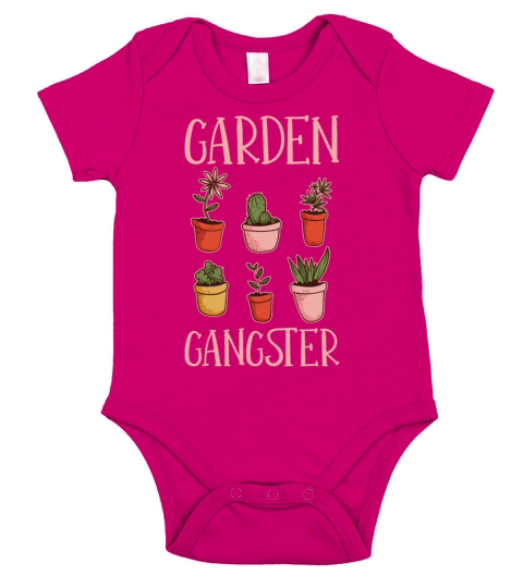 Garden Gangster Gardening Plant Gardener Botanical Short Sleeve Baby One-Piece