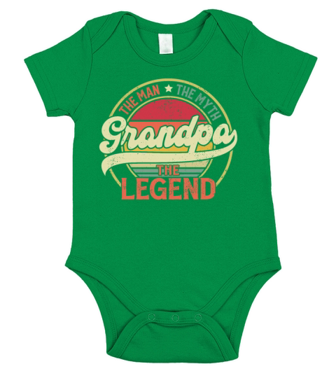 Grandpa The Man The Myth The Legend Vintage Short Sleeve Baby One-Piece