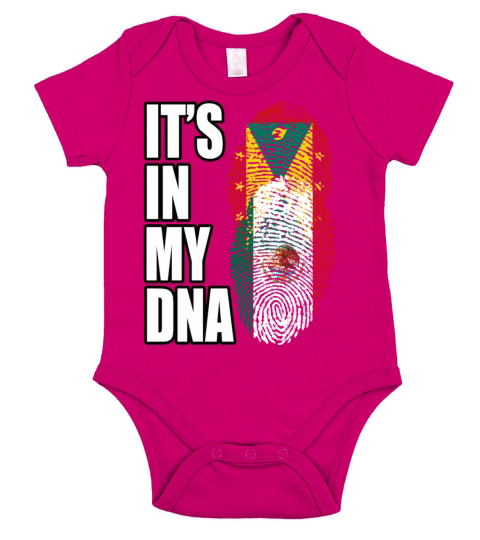 Grenadian And Mexican Mix Heritage DNA Flag Short Sleeve Baby One-Piece