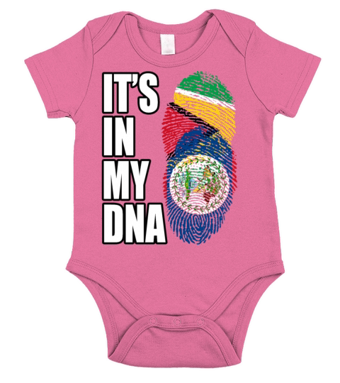 Guyanese And Belizean Mix Heritage DNA Flag Short Sleeve Baby One-Piece