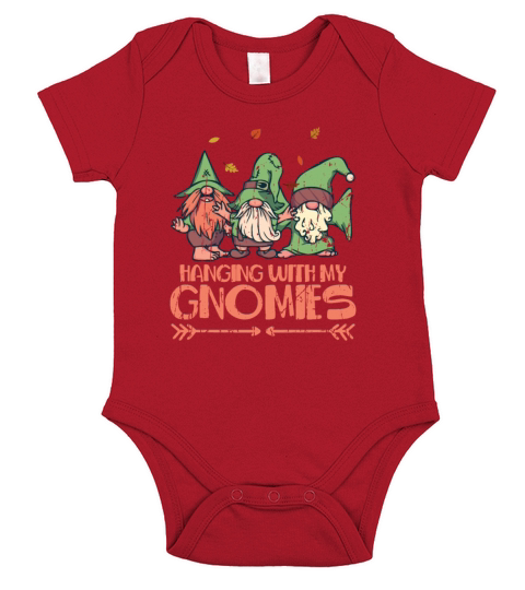 Hanging with my gnomies - gnome Short Sleeve Baby One-Piece