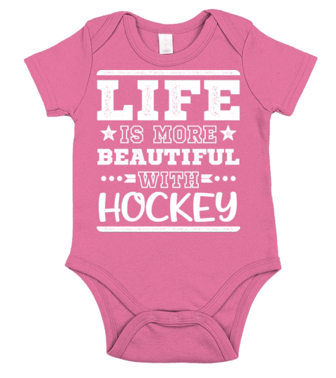 Hockey Is Lucky Word Team Coaches Sayings Funny Short Sleeve Baby One-Piece