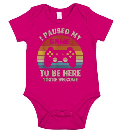 I paused my game to be here you’re welcome vintage shirt Short Sleeve Baby One-Piece