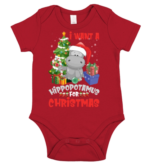 I Want A Hippopotamus For Christmas Funny Short Sleeve Baby One-Piece