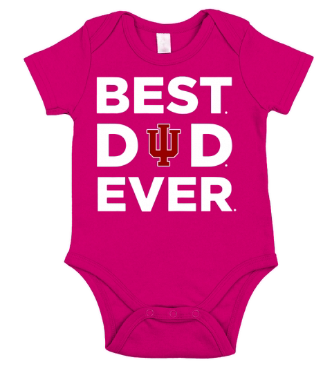 Indiana Hoosiers_Best Dad Ever Short Sleeve Baby One-Piece