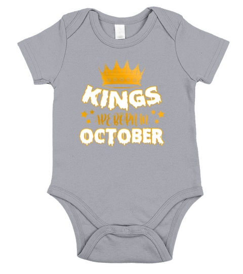 Kings Are Born In October Short Sleeve Baby One-Piece