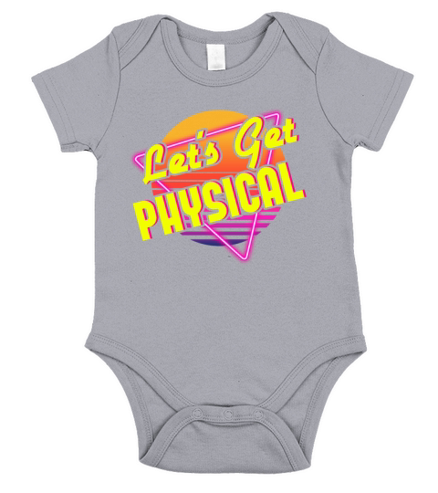 Lets Get Physical 80s Retro Workout Gym Aerobics Short Sleeve Baby One-Piece