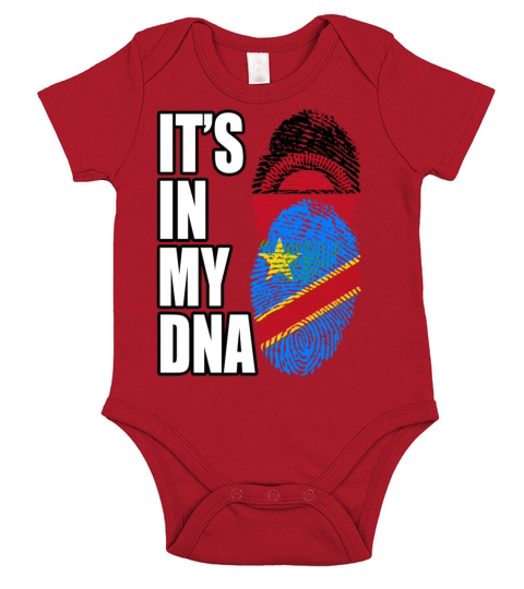 Malawian And Congolese Mix Heritage DNA Flag Short Sleeve Baby One-Piece