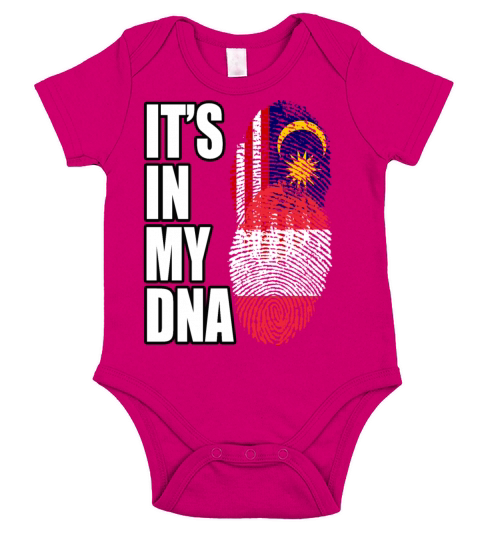 Malaysian And Austrian Mix Heritage DNA Flag Short Sleeve Baby One-Piece