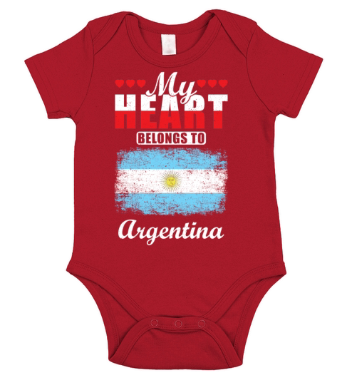 My Heart Belongs to Argentina Short Sleeve Baby One-Piece