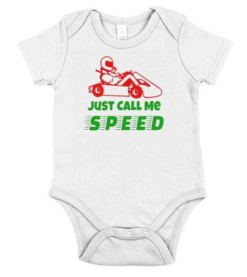 Red White Go Kart Driver Tshirt Speed Racing Fun Sport Gift Short Sleeve Baby One-Piece