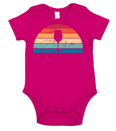 Retro Wine Sunset Vintage alcohol Sunrise Short Sleeve Baby One-Piece