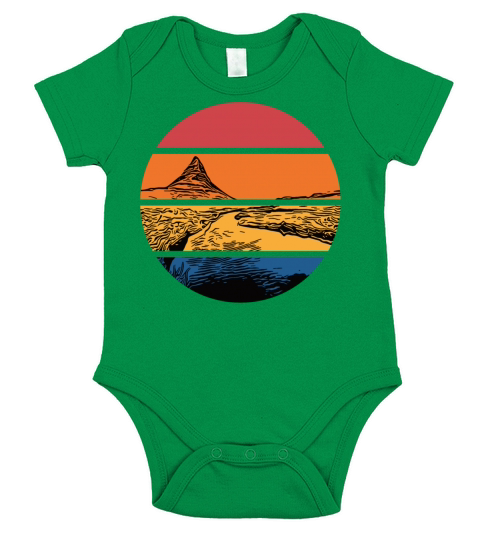 River In Sunset With Mountain Short Sleeve Baby One-Piece