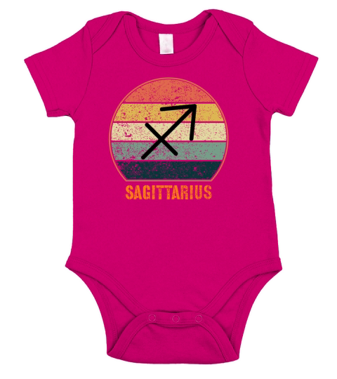 Sagittarius Zodiac Retro Vintage Style Design Short Sleeve Baby One-Piece
