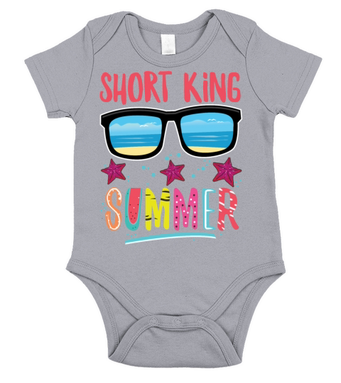 Short King Summer Fathers Day Summertime Vacation Short Sleeve Baby One-Piece