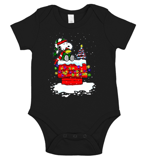 Snoopy Xmas Tshirt Short Sleeve Baby One-Piece