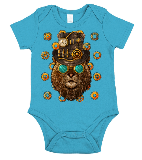 Steampunk Lion Medieval Victorian Steam Powered An Short Sleeve Baby One-Piece