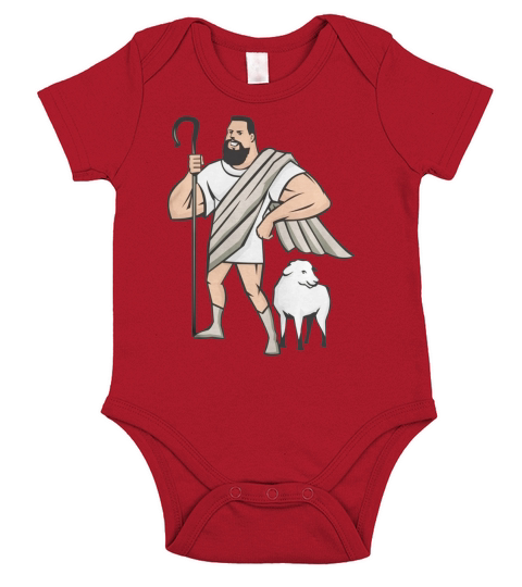 Superhero Shepherd Sheep Standing Cartoon Short Sleeve Baby One-Piece