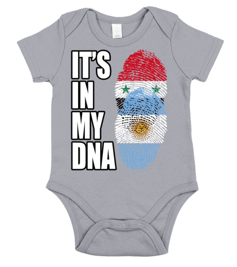 Syrian And Argentinian Vintage Heritage DNA Flag Short Sleeve Baby One-Piece
