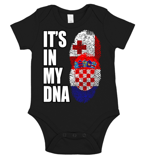 Tongan And Croatian Mix Heritage DNA Flag Short Sleeve Baby One-Piece