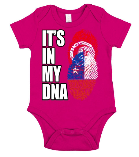 Tunisian And Chilean Mix Heritage DNA Flag Short Sleeve Baby One-Piece