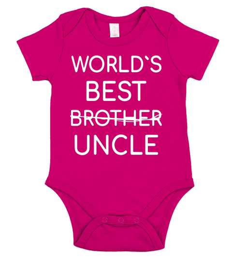 Uncle Tee Shirt Worlds Best Uncle To Be Nephew T-Shirt Short Sleeve Baby One-Piece