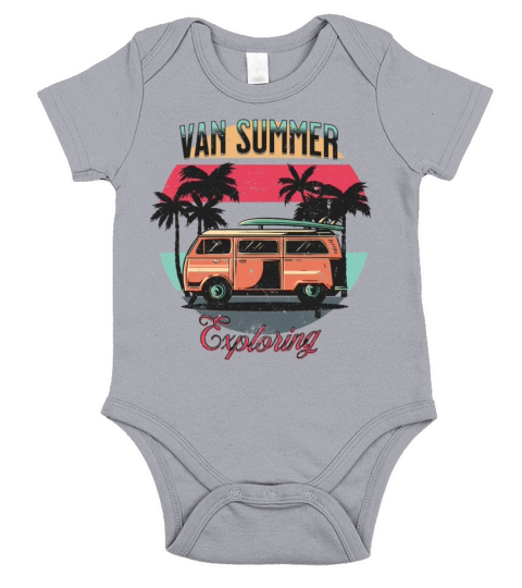 Van Summer Exploring Beach Holiday Vintage Sunset Short Sleeve Baby One-Piece