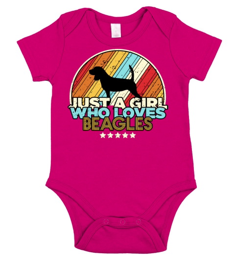 Vintage Beagle Retro Just A Girl Who Loves Beagles Short Sleeve Baby One-Piece