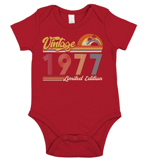 Vintage "Limited Edition" Vintage 1977 Birthday Short Sleeve Baby One-Piece