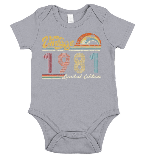 Vintage "Limited Edition" Vintage 1981 Birthday Short Sleeve Baby One-Piece