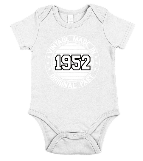 Vintage Made In 1952 Original Part Birthday 1952 Short Sleeve Baby One-Piece
