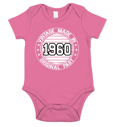 Vintage Made In 1960 Original Part Birthday 1960 Short Sleeve Baby One-Piece