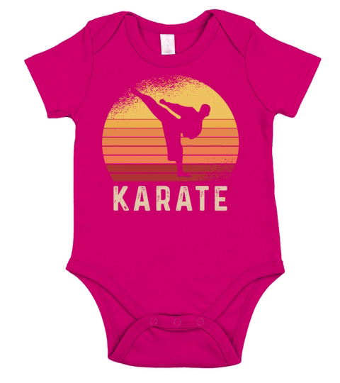 Vintage Retro Karate Short Sleeve Baby One-Piece
