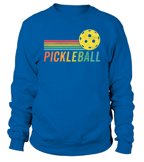 Pickleball Retro Sunset Sport Game Pickle Ball Fan Sweatshirt Unisex