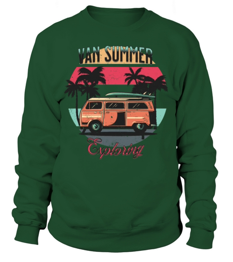 Van Summer Exploring Beach Holiday Vintage Sunset Sweatshirt Unisex