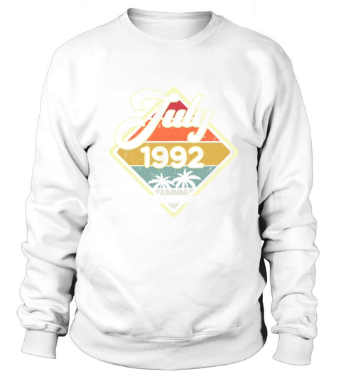 Vintage 30th Birthday July 1992 Sports Gift Sweatshirt Unisex