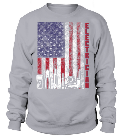 Vintage American Flag Electrician Sweatshirt Unisex