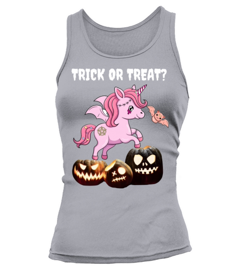 Halloween zombie unicorn pumkin trick or treat Tank top Woman