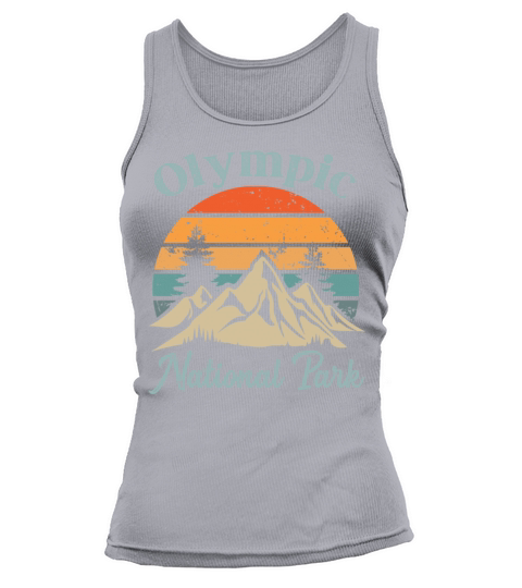 Olympic National Park Retro Vintage Mountain Sunse Tank top Woman