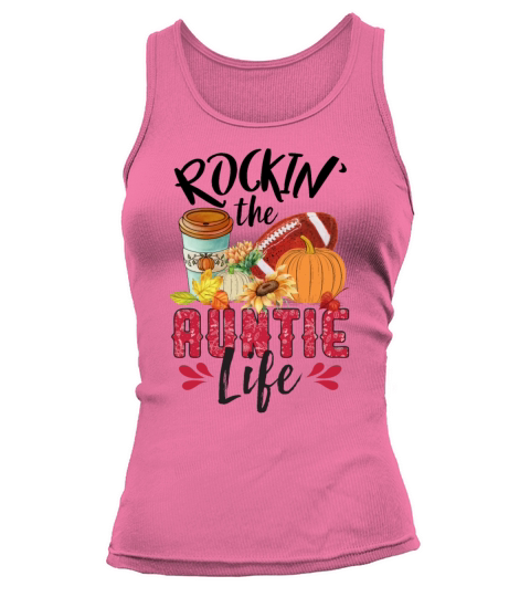 Rocking The Auntie Life Funny Pumpkin Football Tank top Woman