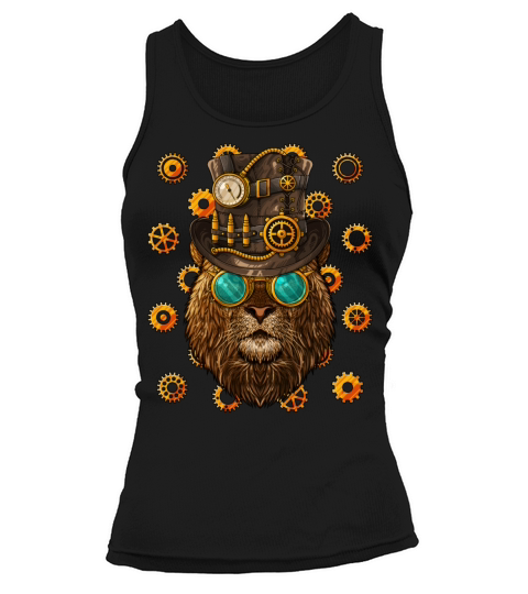 Steampunk Lion Medieval Victorian Steam Powered An Tank top Woman