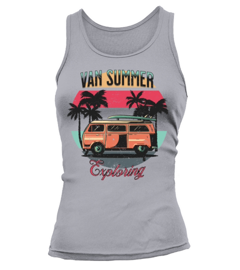 Van Summer Exploring Beach Holiday Vintage Sunset Tank top Woman