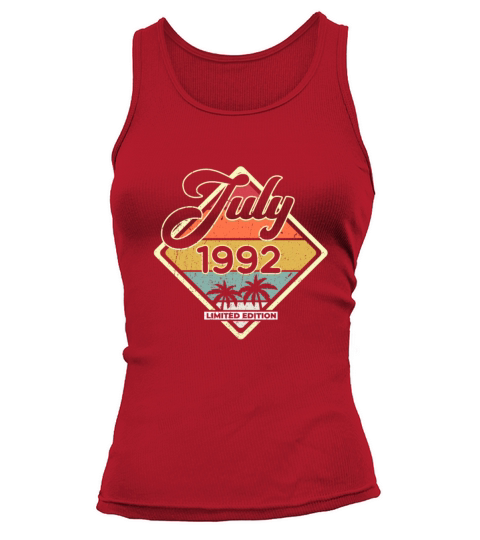 Vintage 30th Birthday July 1992 Sports Gift Tank top Woman
