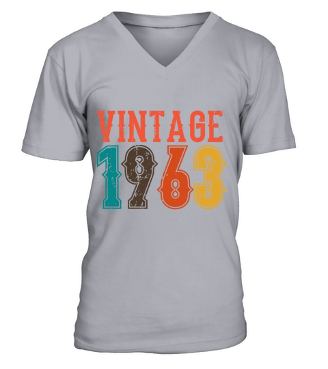 1963 Born Birthday Dad Vintage 1963 V-Neck T-shirt